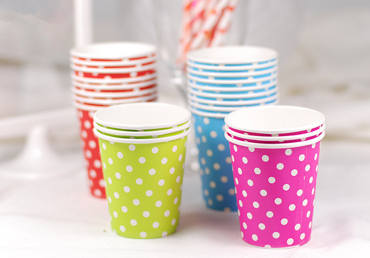Chevron Striped Dot Diposable Paper Cups